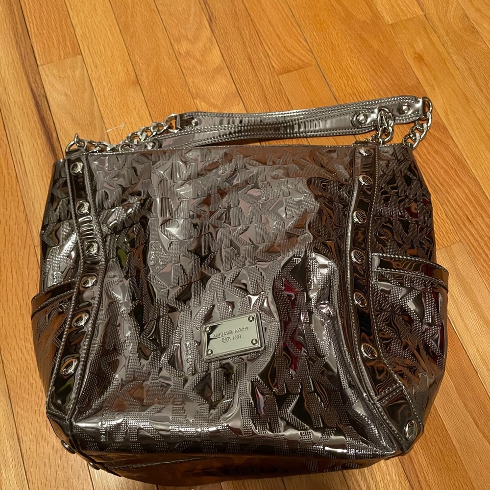 Silver Michael Kors purse